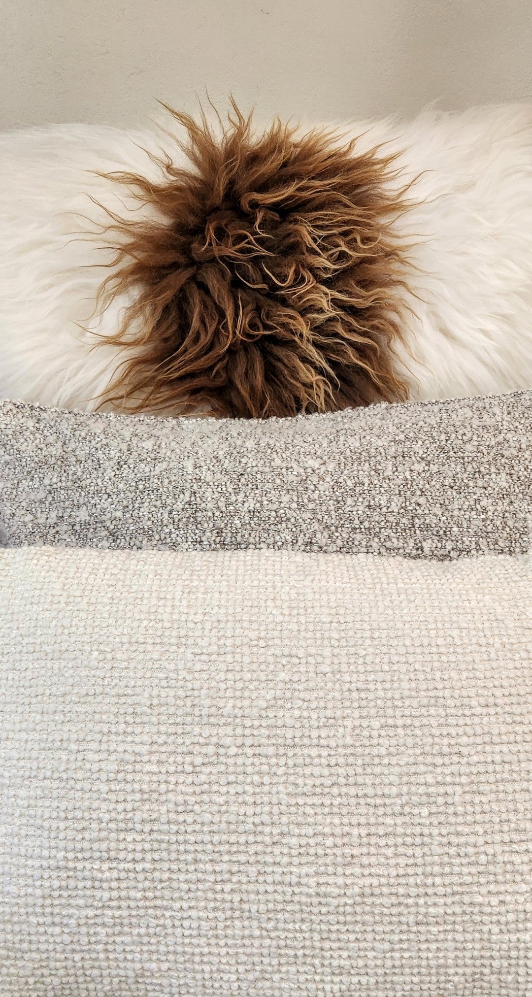 Matthieu Grey & White Boucle Cushion