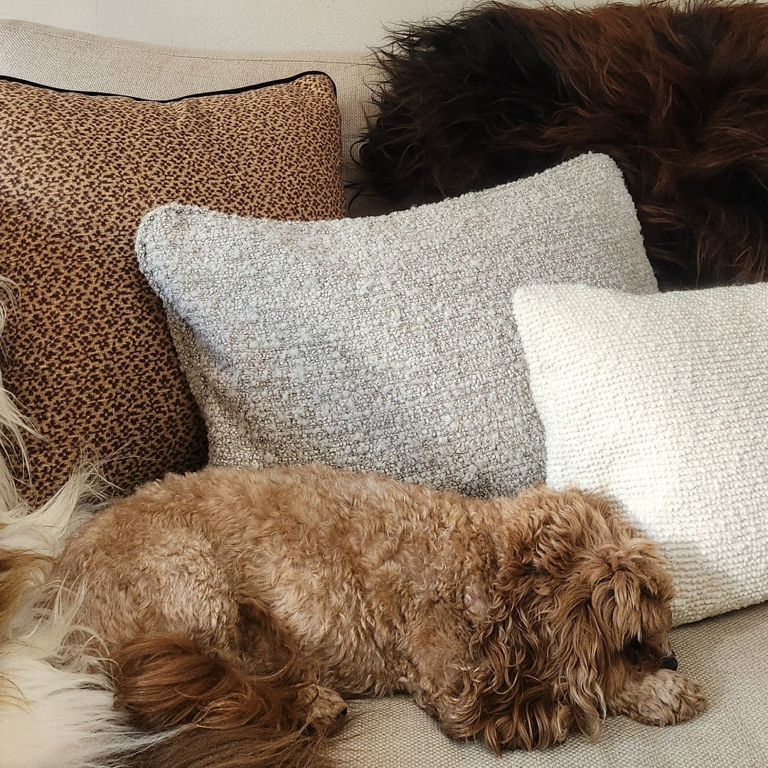 Matthieu Grey & White Boucle Cushion