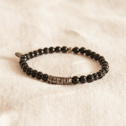 Classic Discs Bracelet with Black Agate and Sterling Silver