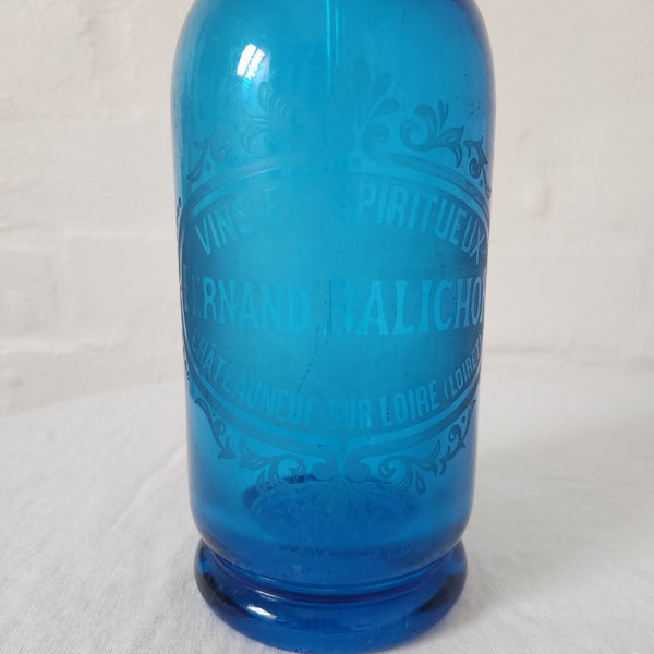 Antique French Blue Soda siphon