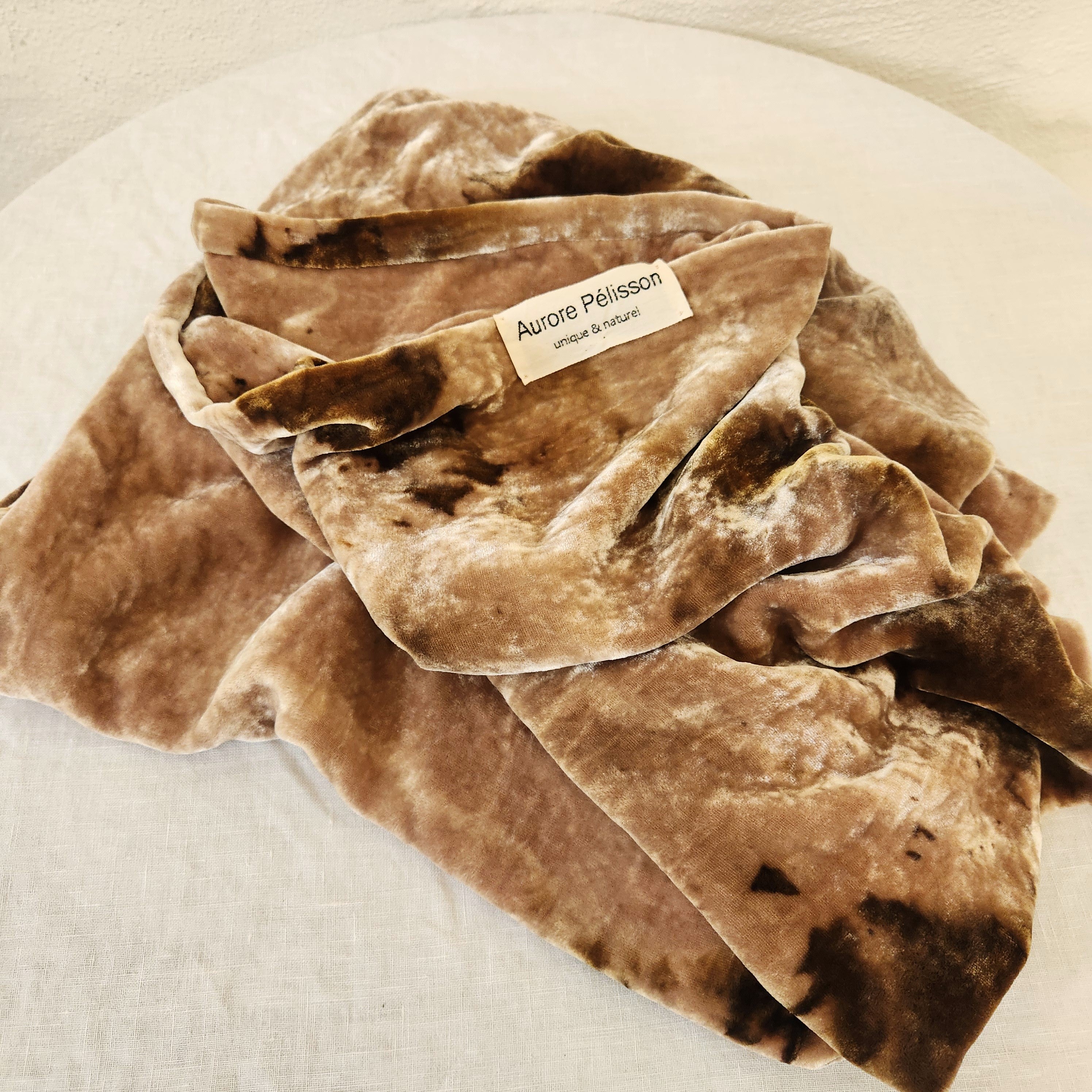 Nougat Silk Velvet Scarf