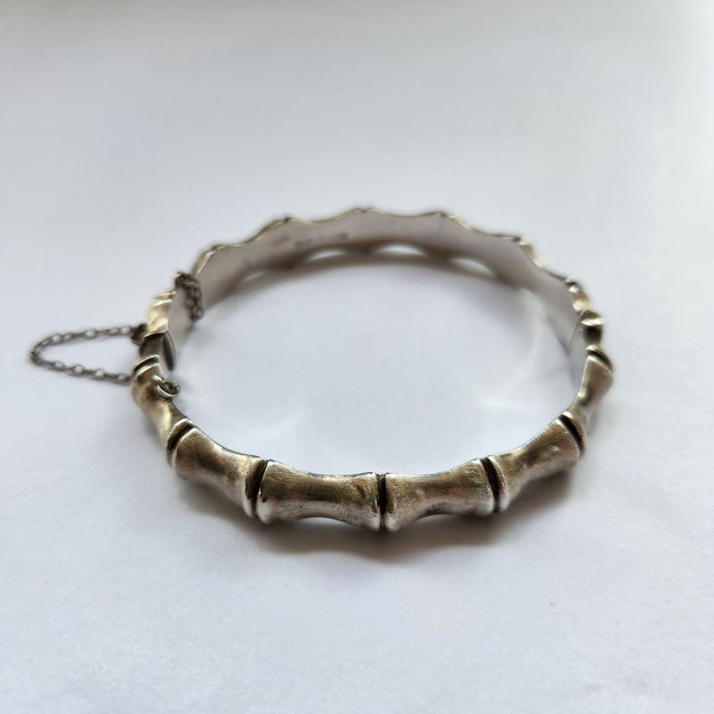 Vintage Sterling Silver Bamboo Bangle