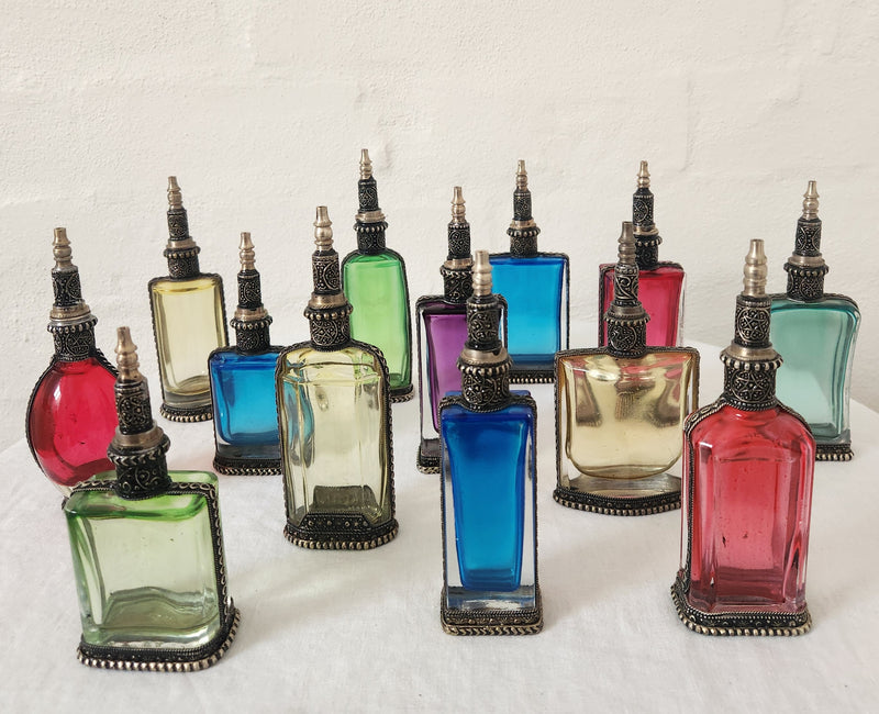 Moroccan Glass Perfume Bottle - Blue