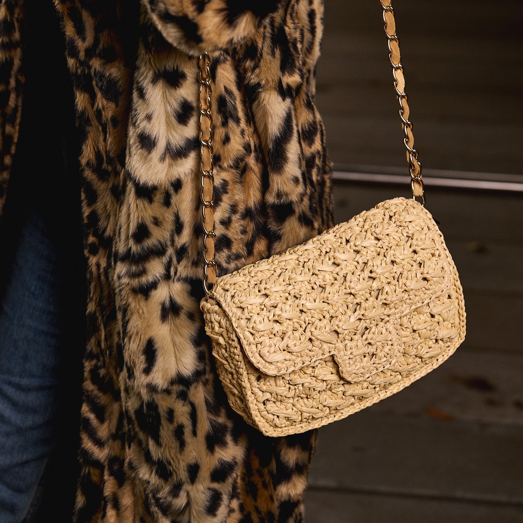 Camilla Raffia Cross Body Bag