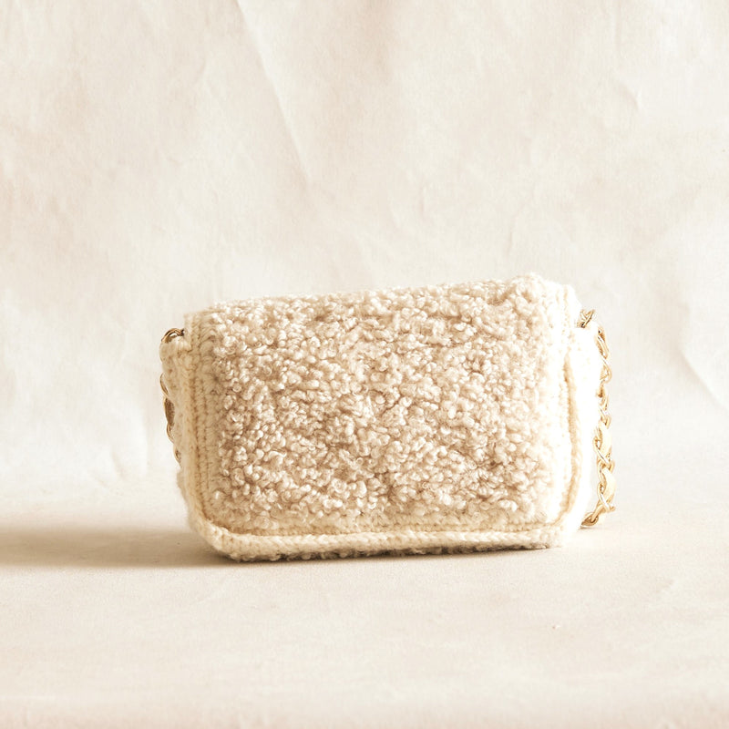 Aurora Cream Woollen Crossbody Bag