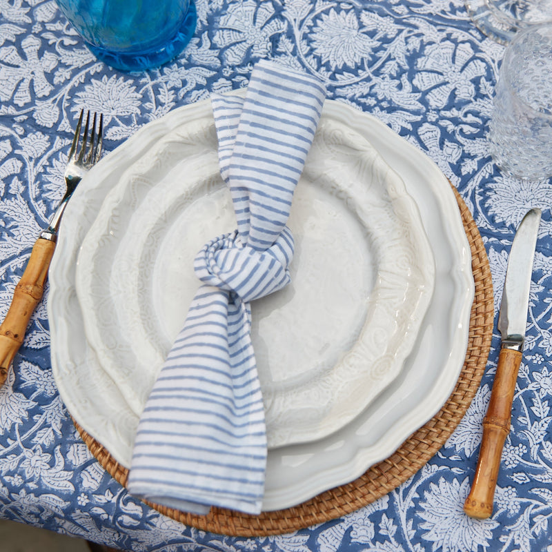 Cotton Napkins - Cornflour Stripe