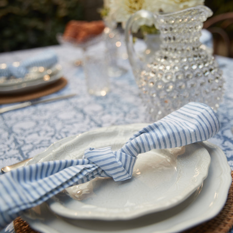 Cotton Napkins - Cornflour Stripe