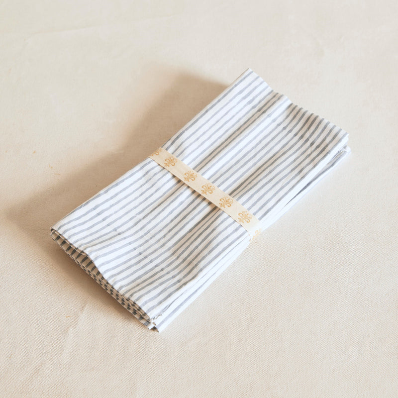 Cotton Napkins - Cornflour Stripe