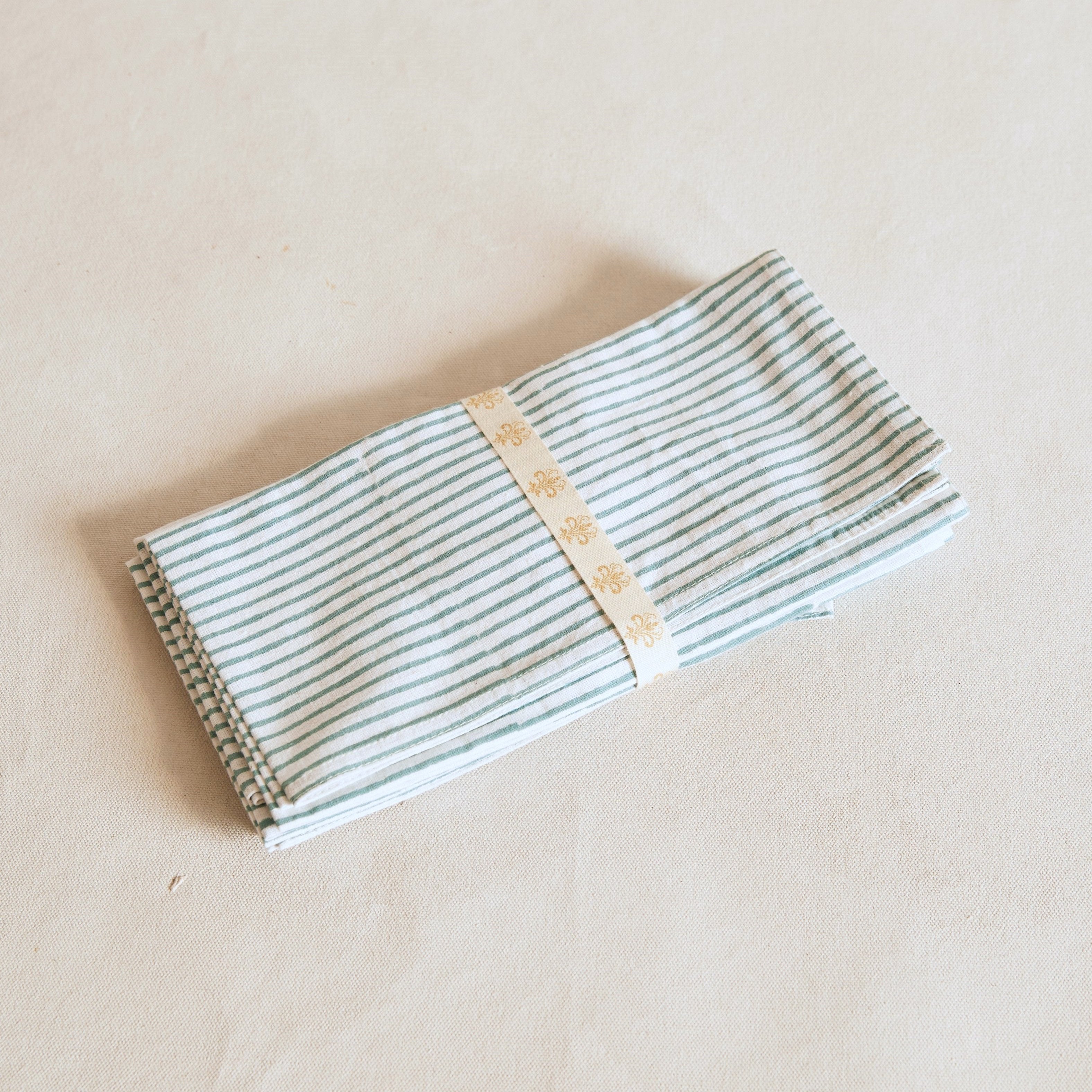 Cotton Napkins - Turquoise Stripe
