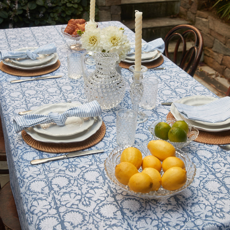 Cotton Tablecloth - Paradise Cornflour Blue