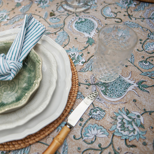 Cotton Tablecloth - Pomegranate Beige