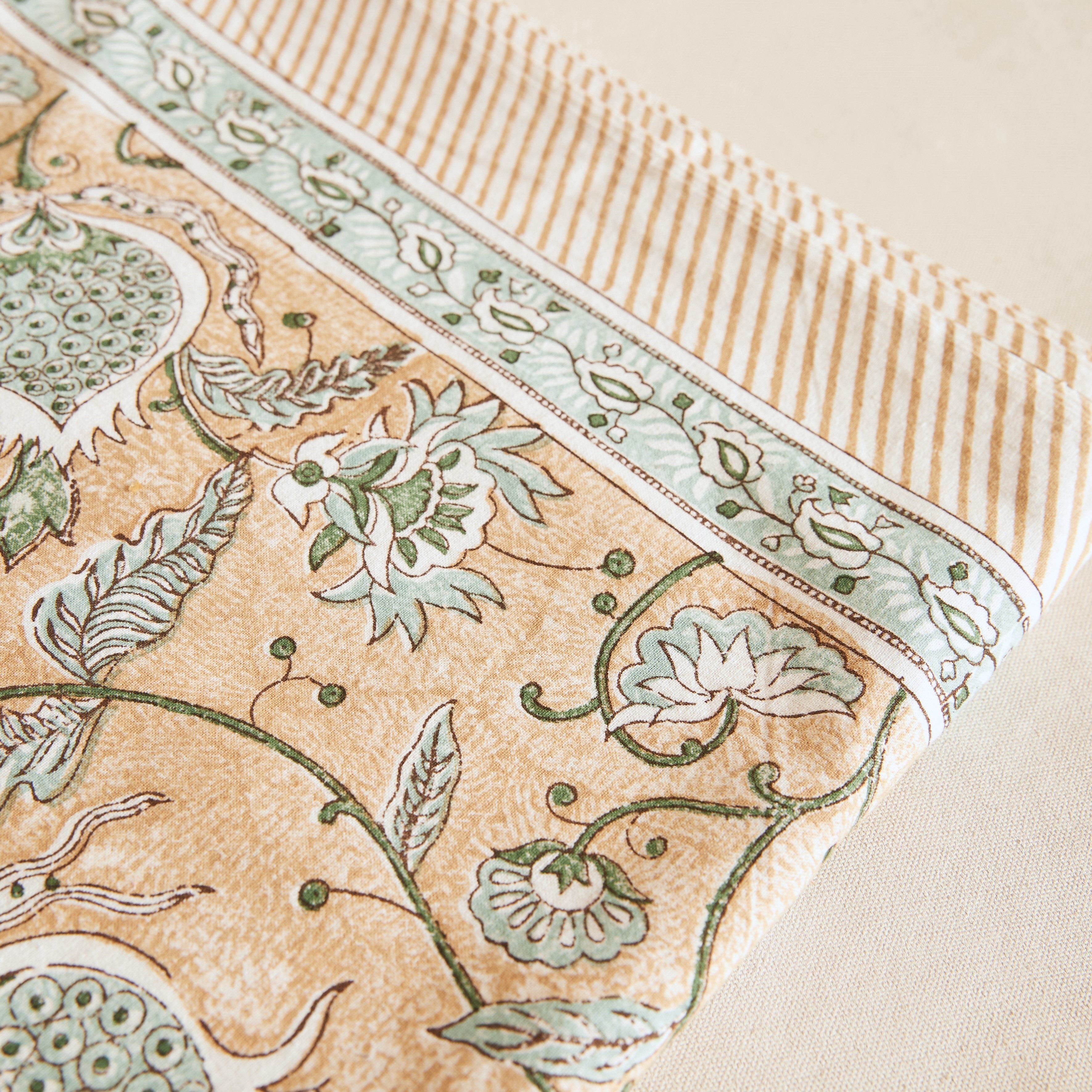 Cotton Tablecloth - Pomegranate Beige