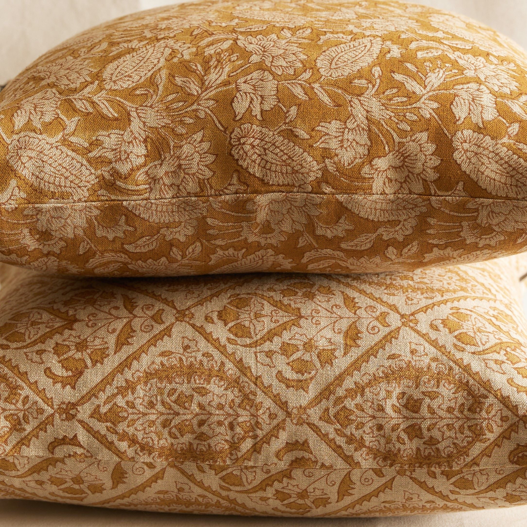 Jaipur Ochre Linen Cushion