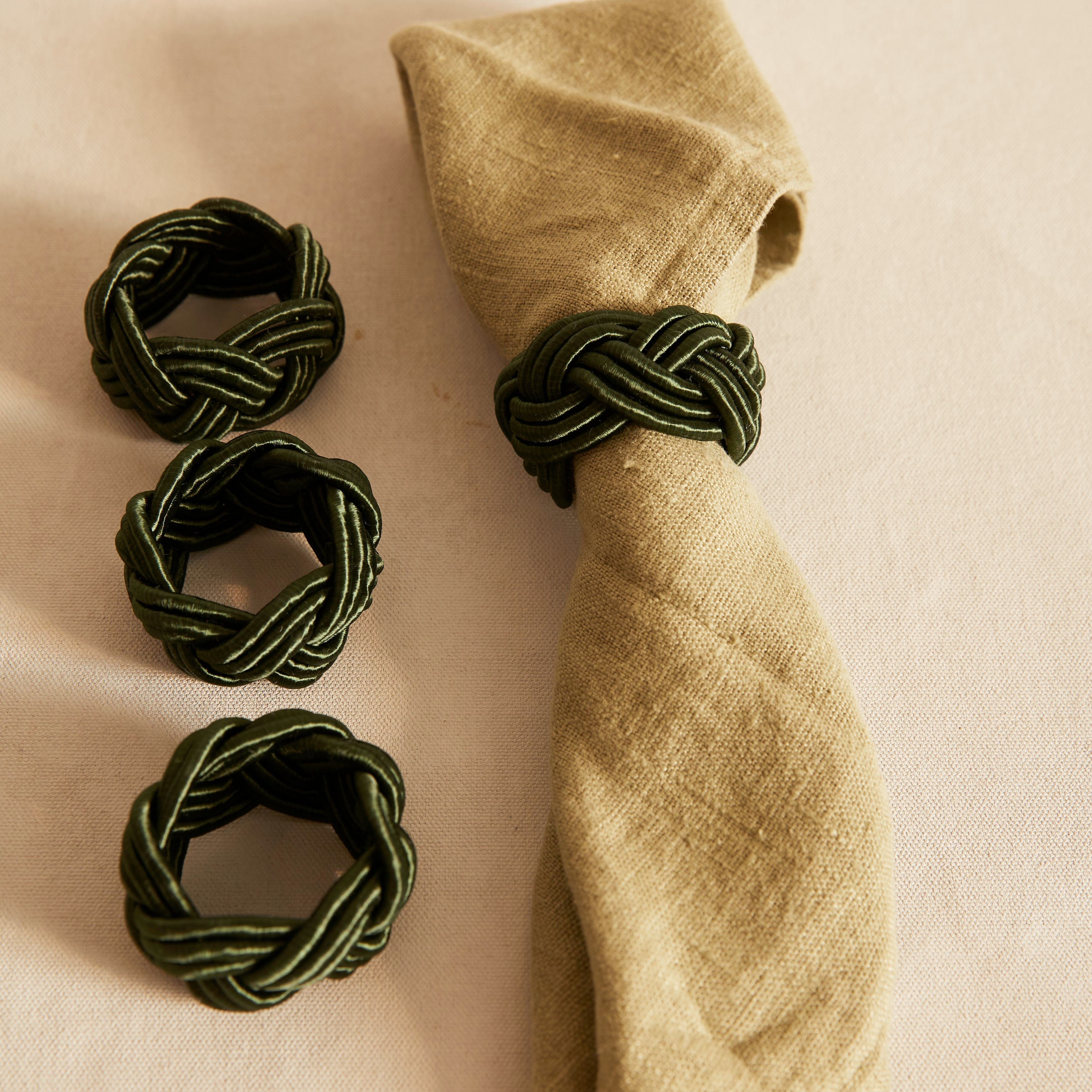 Green Corded Napkin Holder (pair)