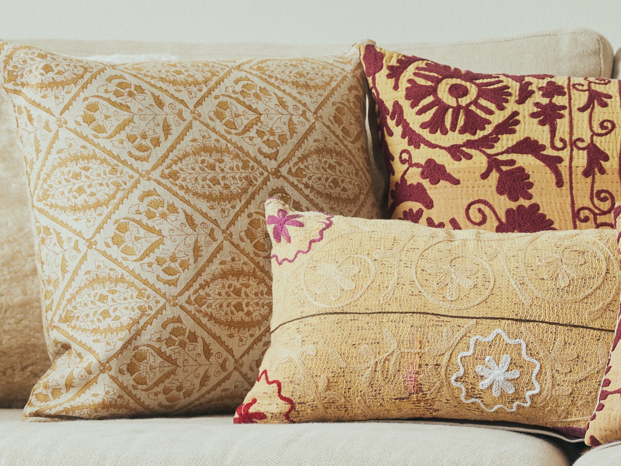 Jaipur Ochre Linen Cushion