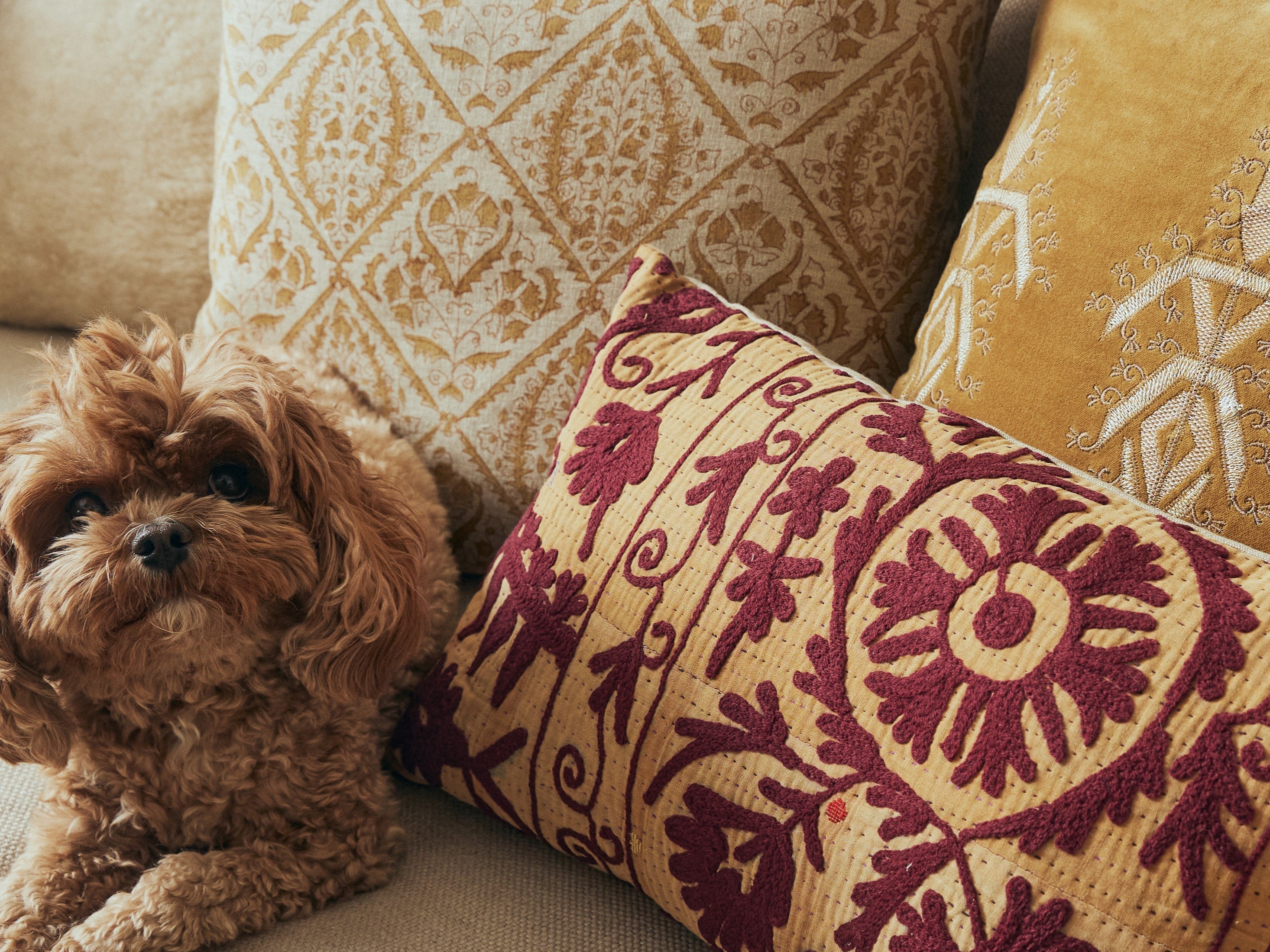 Jaipur Ochre Linen Cushion