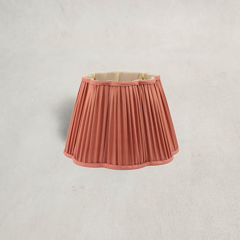 Diya Scalloped Silk Lampshade - Bronze