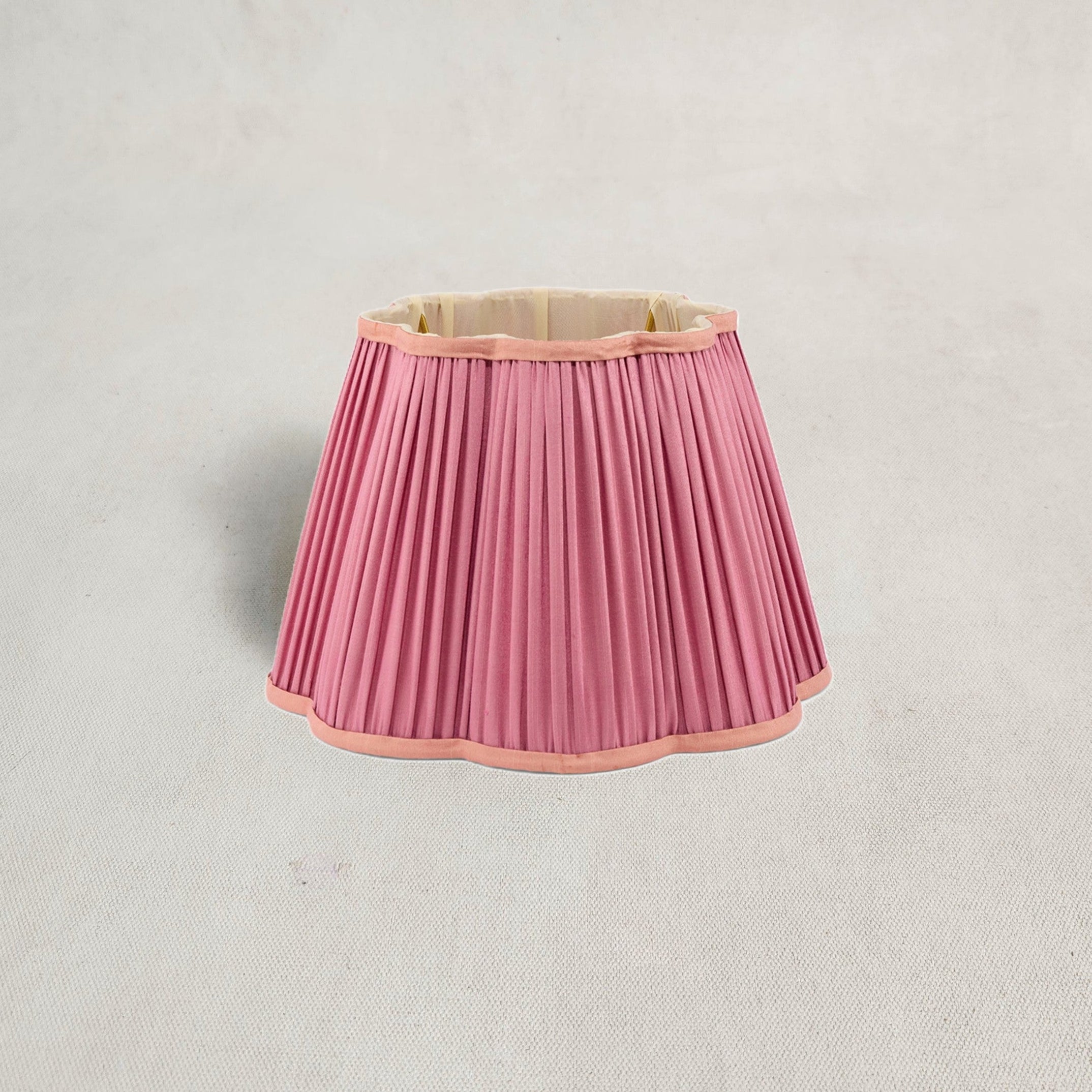 Diya Scalloped Silk Lampshade - Fuchsia