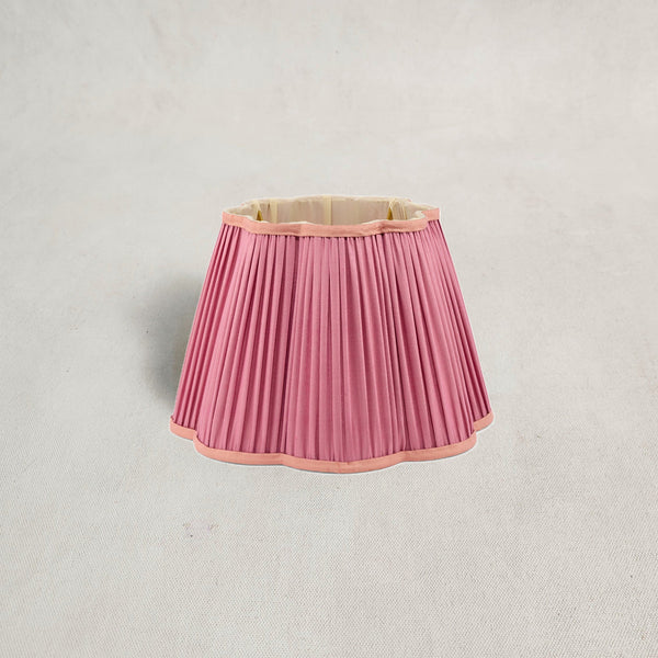 Diya Scalloped Silk Lampshade - Fuchsia
