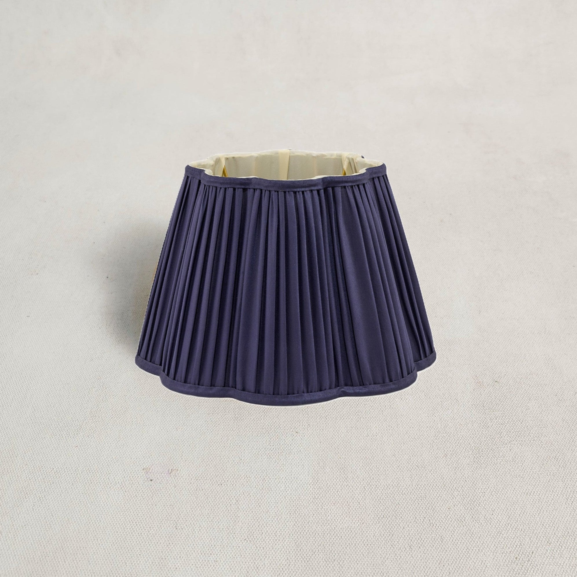 Diya Scalloped Silk Lampshade - Navy