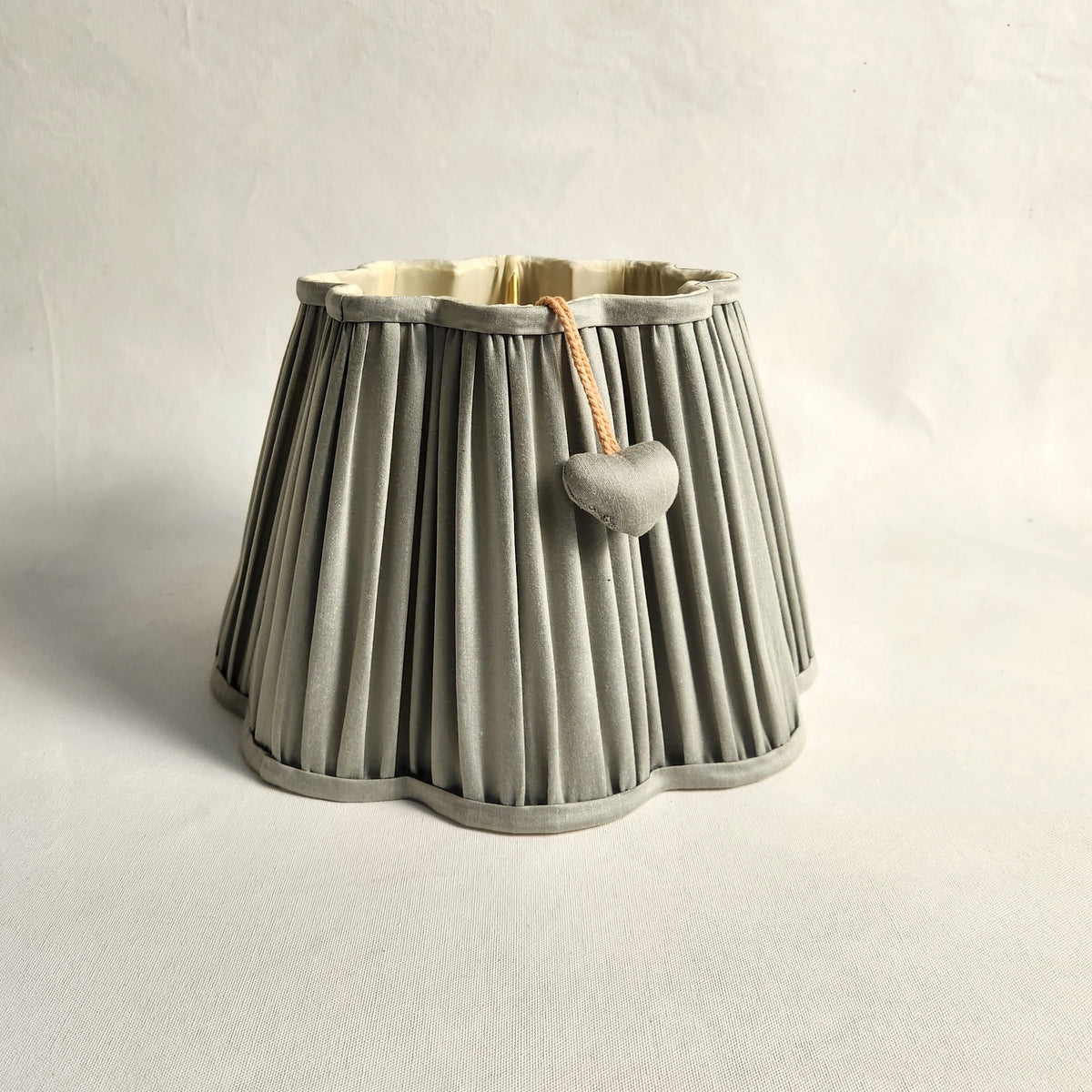 Sage green silk lampshade