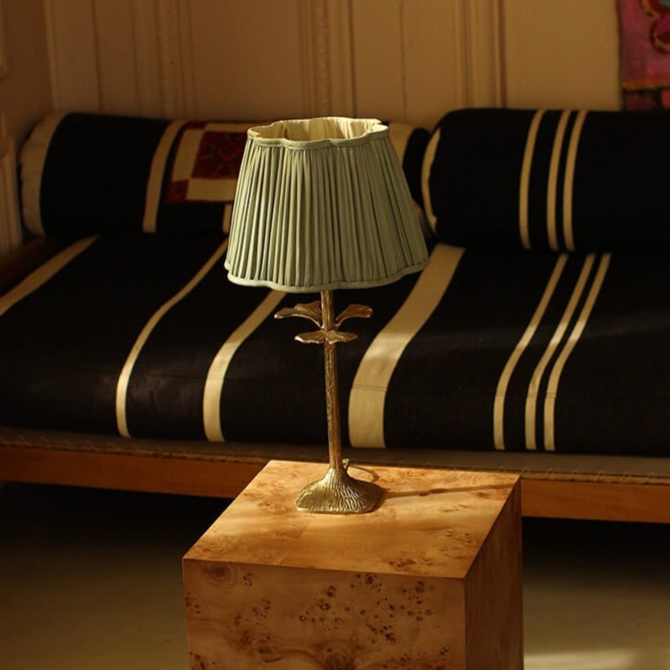 Medium Diya Silk Lampshade - Sage