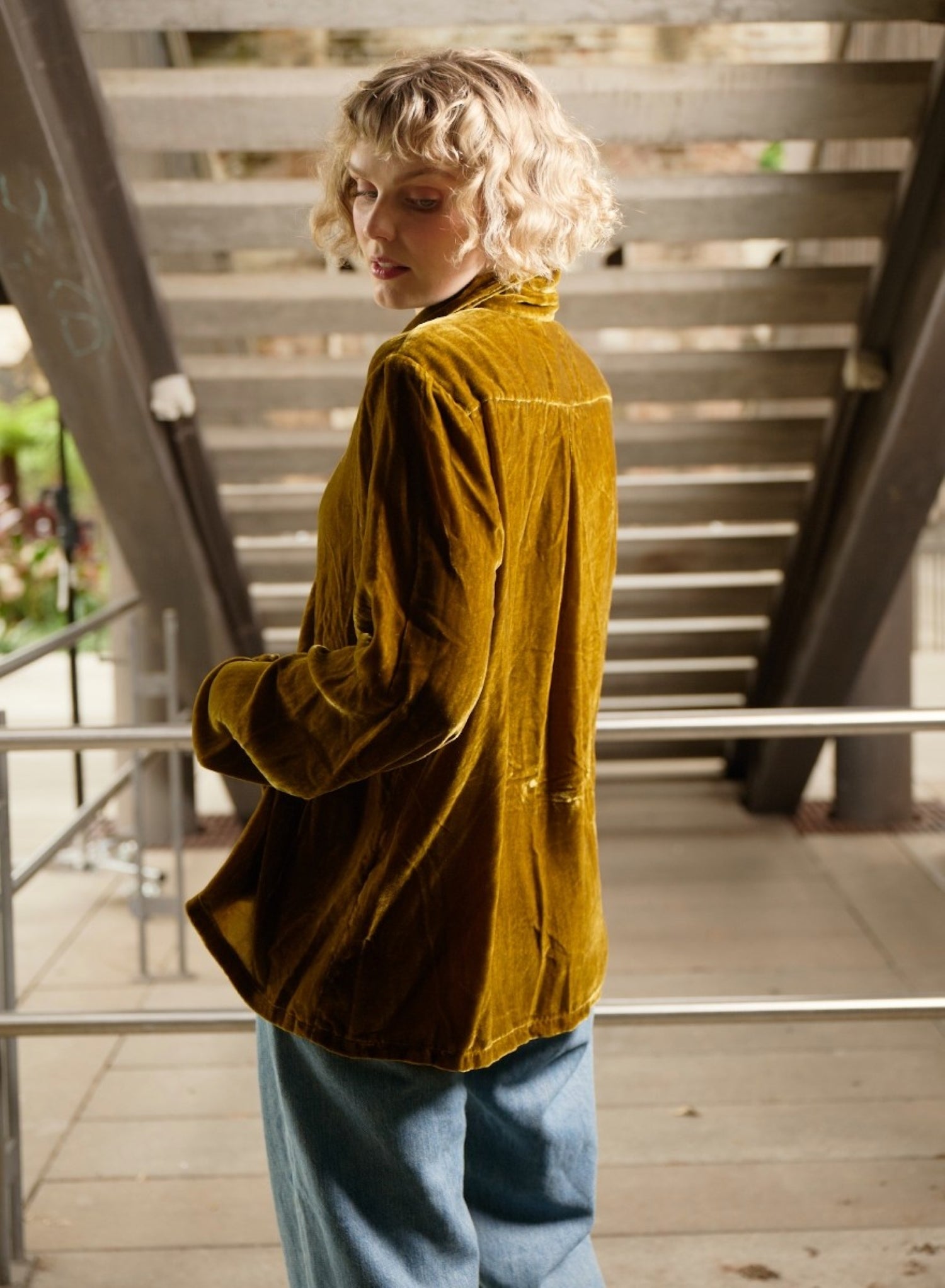 Fern Green Silk Velvet Shirt