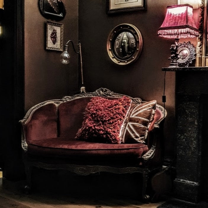 Crimson Velvet Love seat