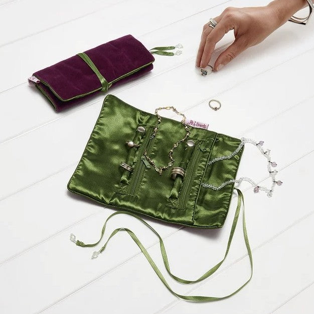 Velvet Jewellery Roll - Mulberry