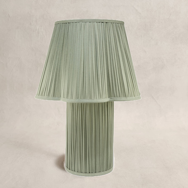 Myra Large Silk Lamp - Sage