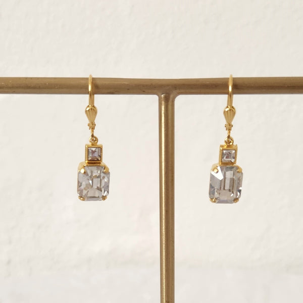 Audrey - Rectangular Crystal Earrings