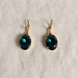 Eloise- Emerald Crystal Earrings