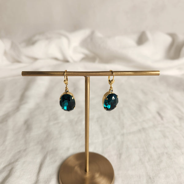 Eloise- Emerald Crystal Earrings