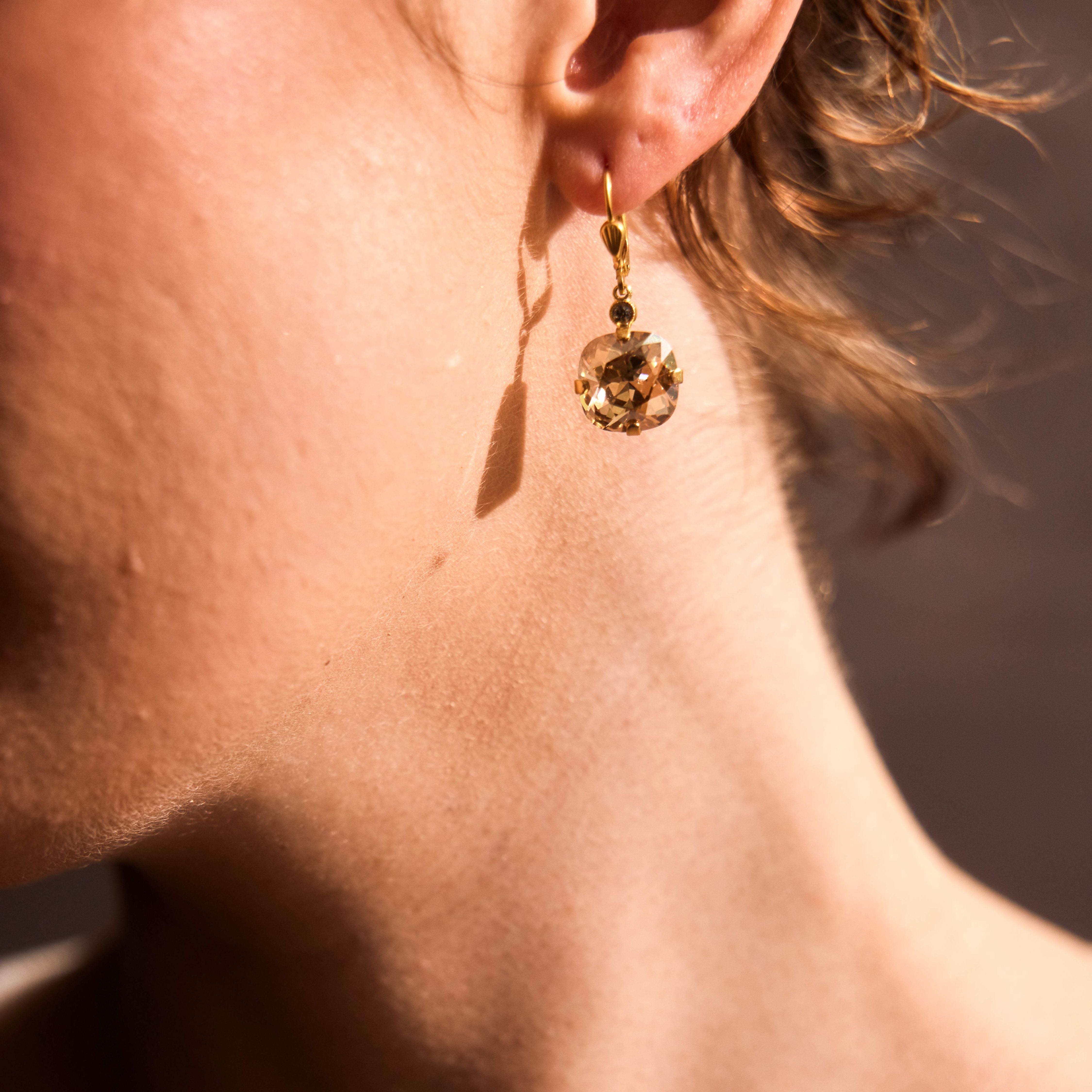 Florence- Champagne Crystal Earrings