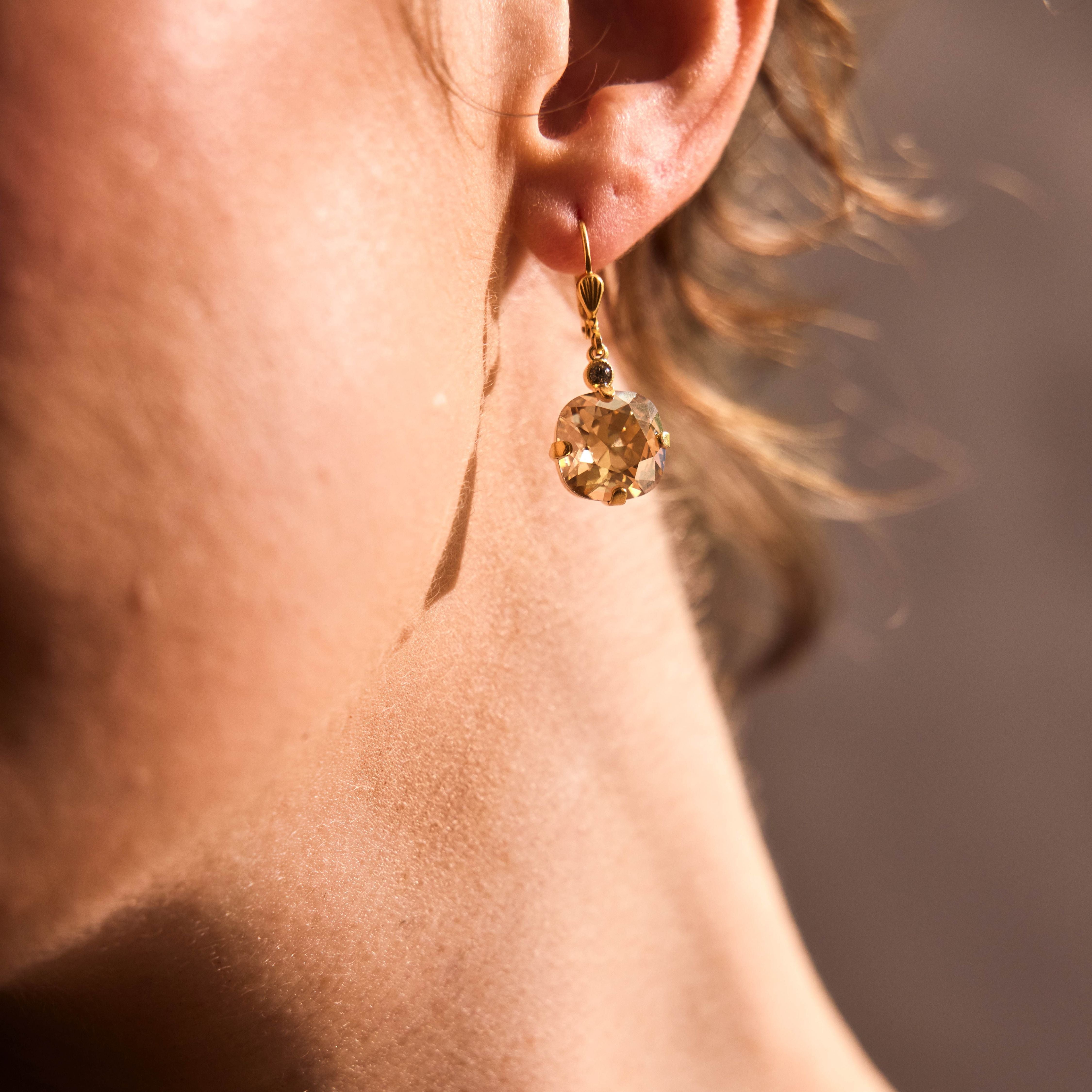 Florence- Champagne Crystal Earrings