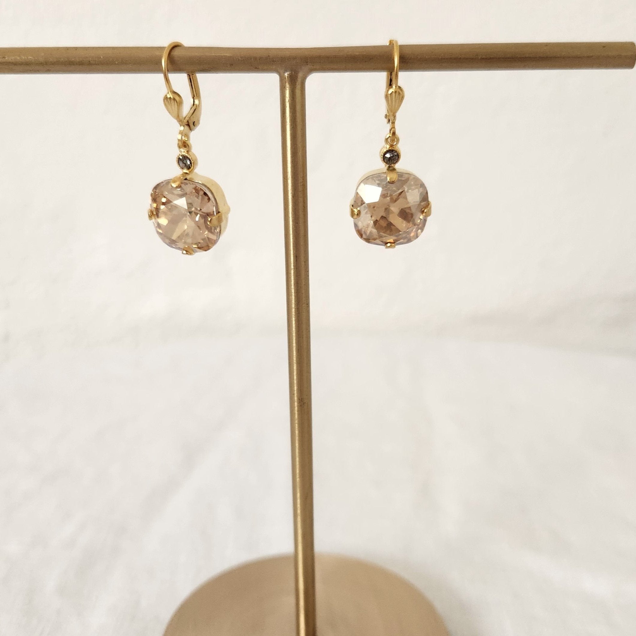 Florence- Champagne Crystal Earrings