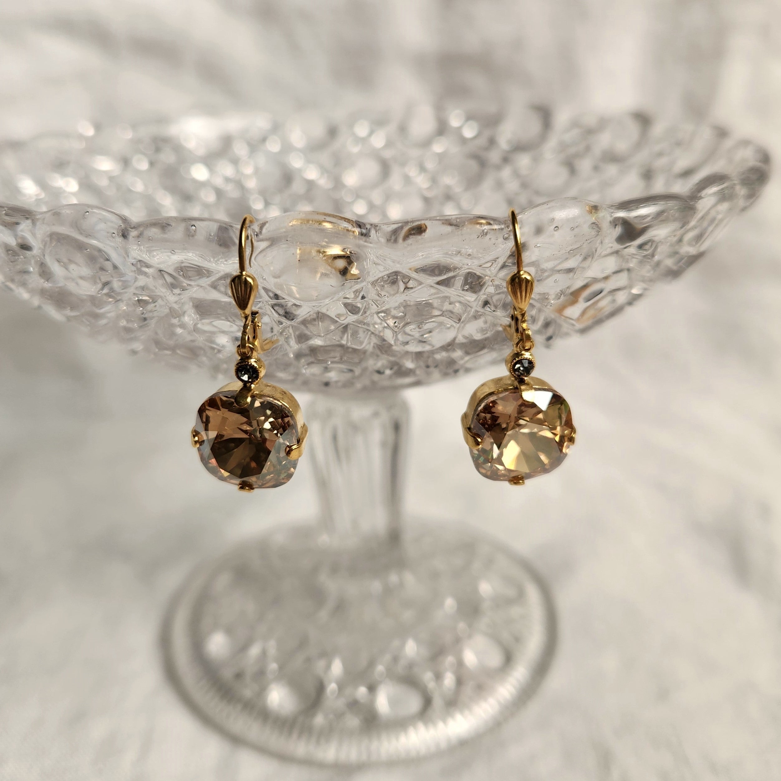 Florence- Champagne Crystal Earrings
