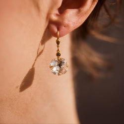 Florence- Clear Crystal Gold Earrings