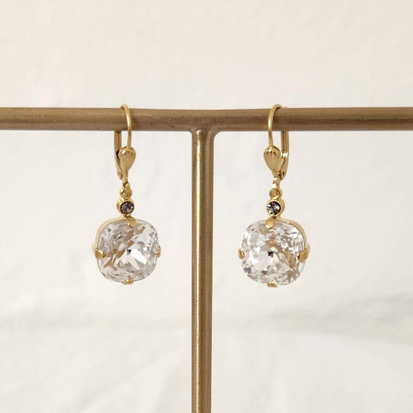 Florence- Clear Crystal Gold Earrings