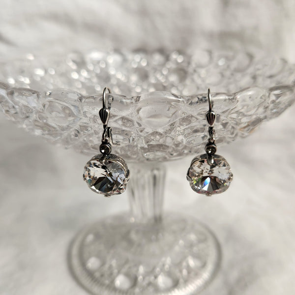 Florence- Clear Crystal Silver Earrings