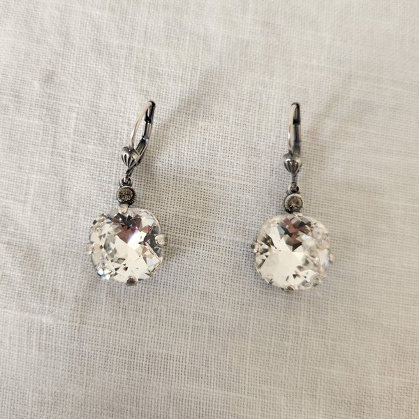 Florence- Clear Crystal Silver Earrings