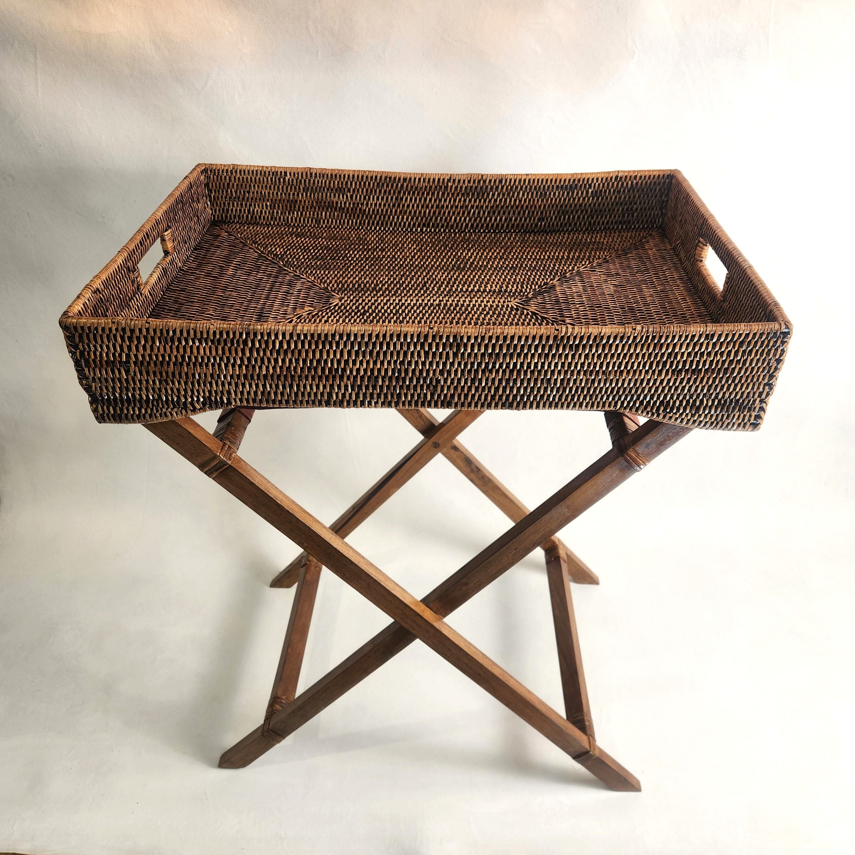 Rattan Foldable Butlers Tray