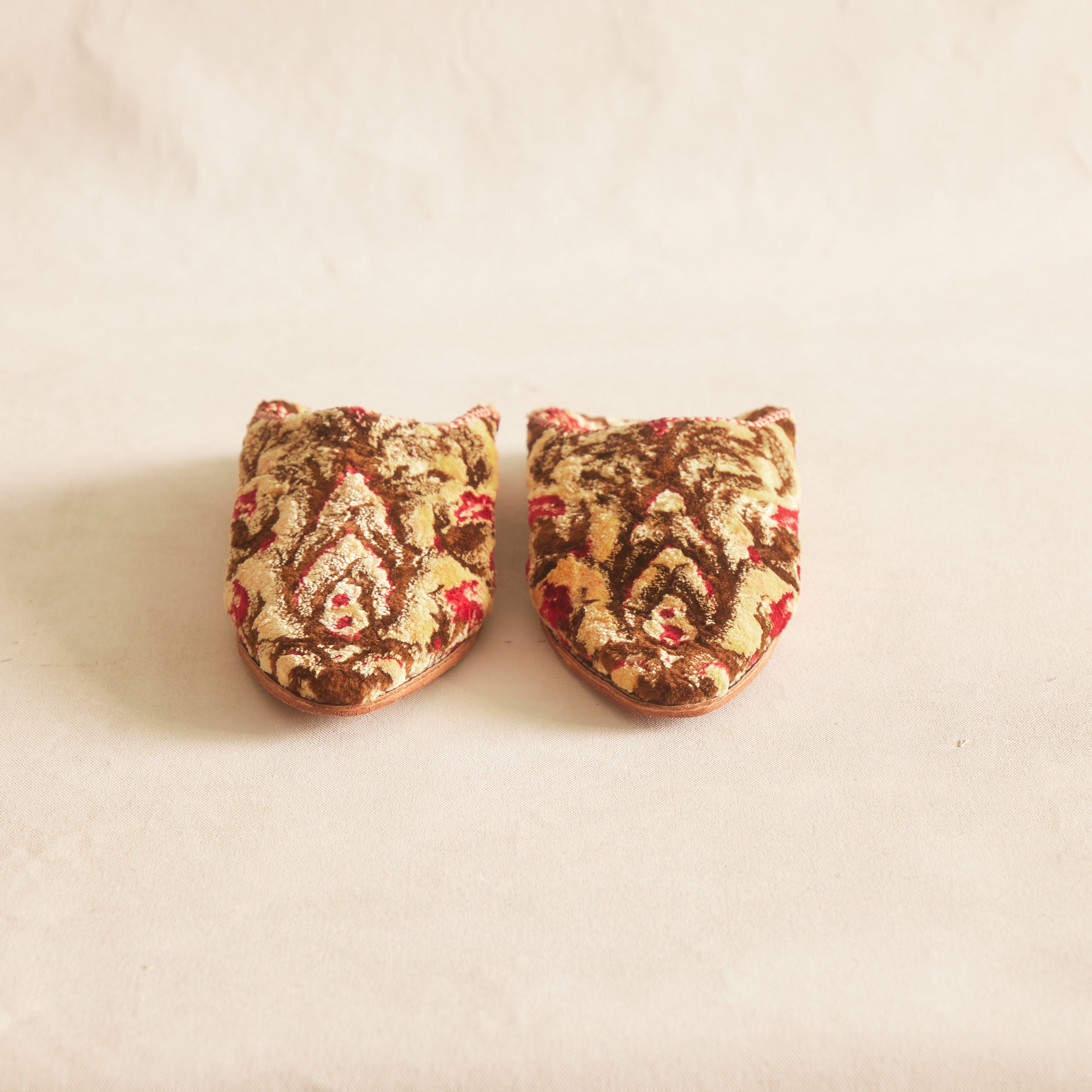 Babouche Slippers - Ochre & Rose