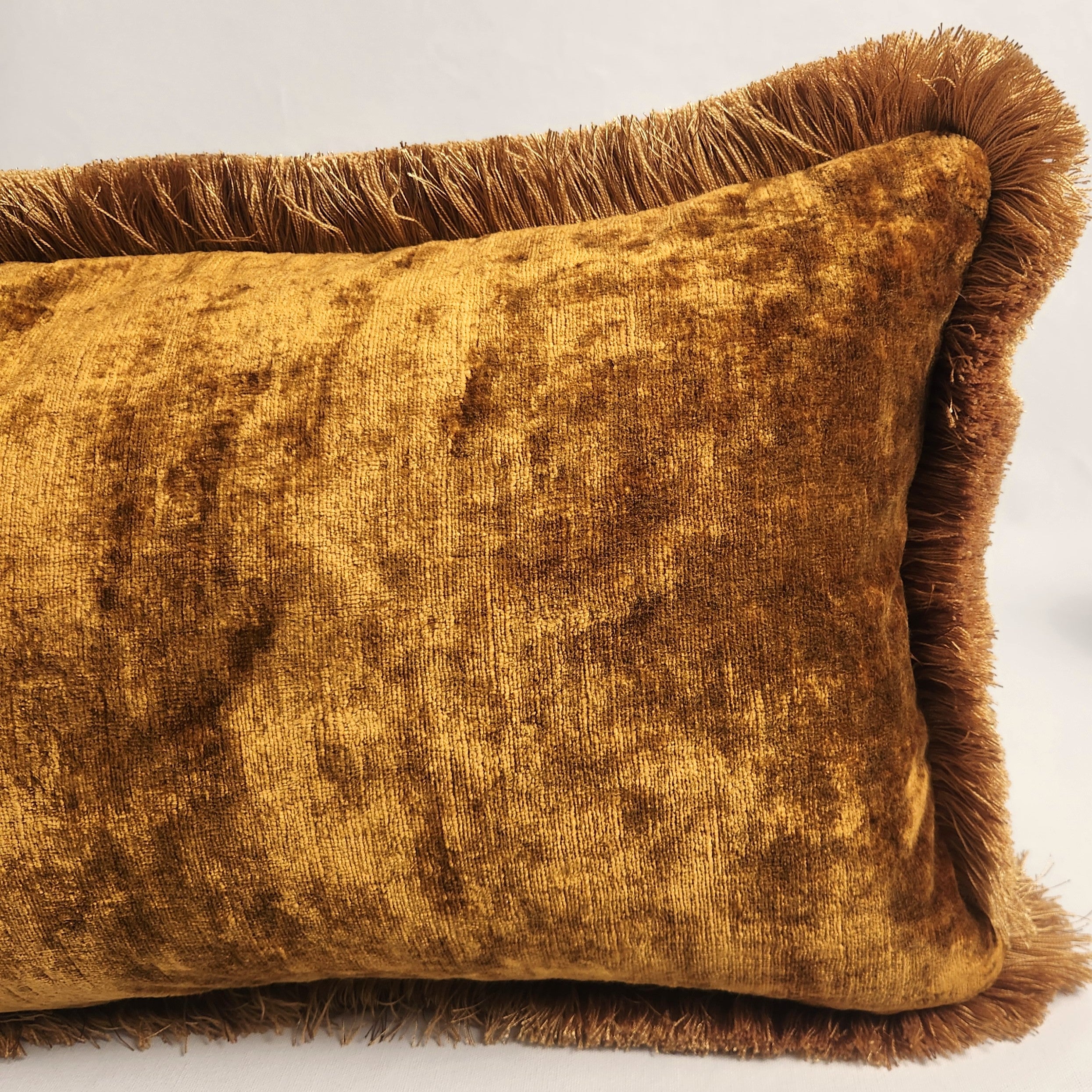 Catherine Martin Topaz Velvet Cushion, Silk fringing