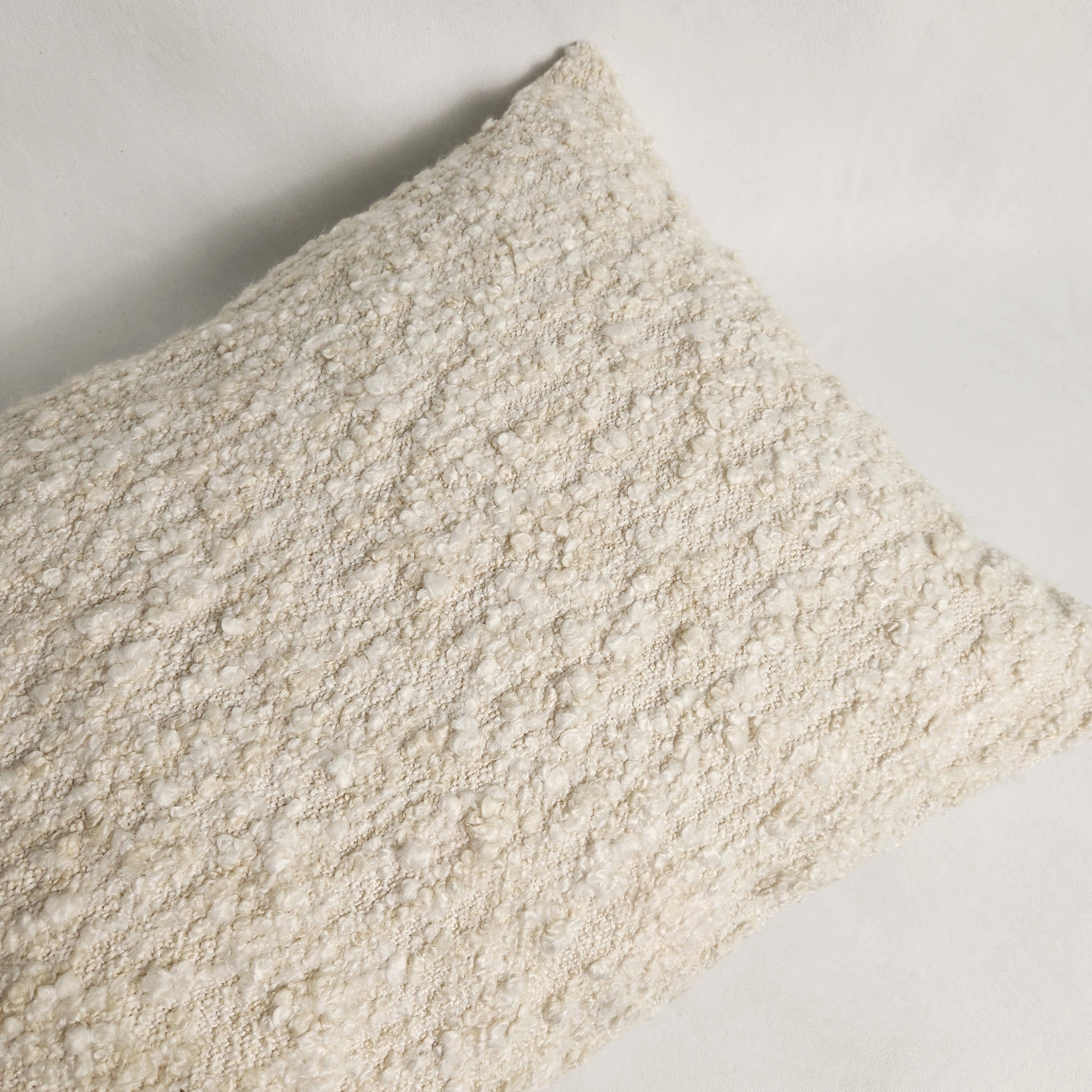 Beautiful Clotted Cream Boucle Lumber Cushion
