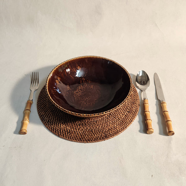 Rattan Placemat - Dark