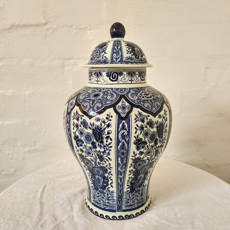 Delft Vintage Royal Sphinx Vase with Ball Lid by Boch
