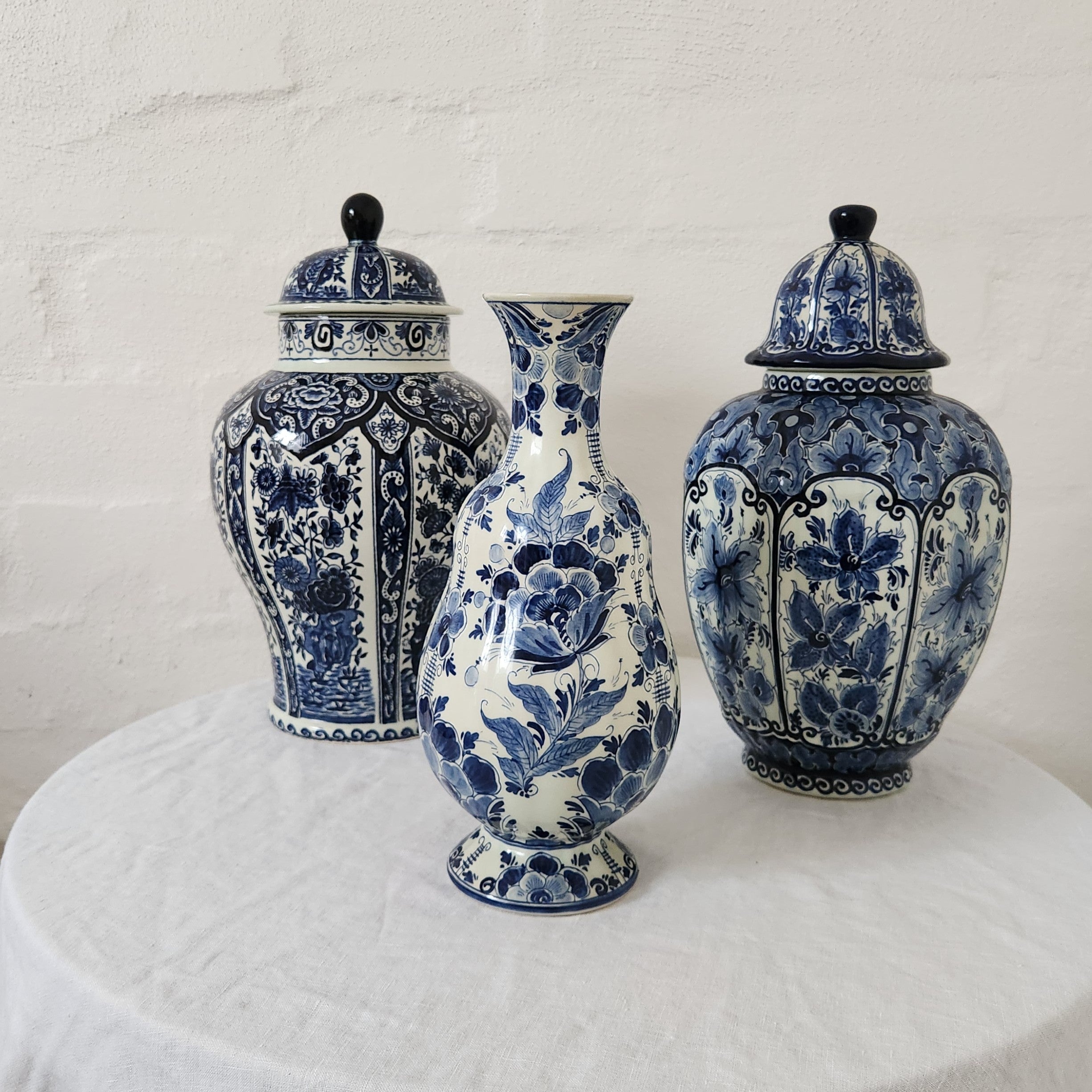 Vintage Regina Hand Painted Delft Blue Vase