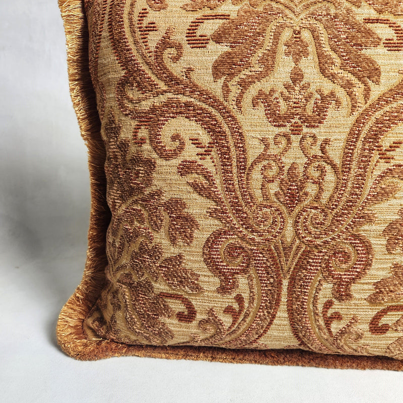 Antique French Jacquard cushion