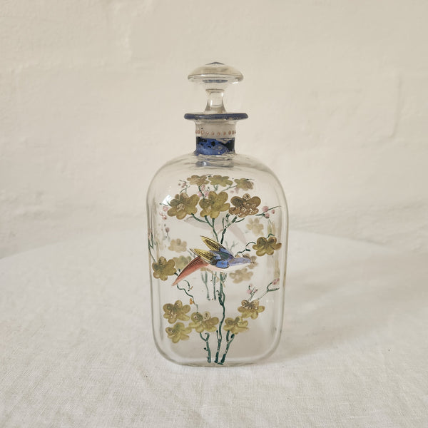 Victorian Era Hand painted Glass Decanter